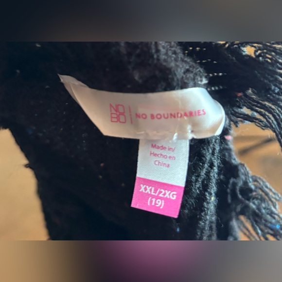 Frayed Hem Tie Neck No Boundaries Sweater - Picture 8 of 8